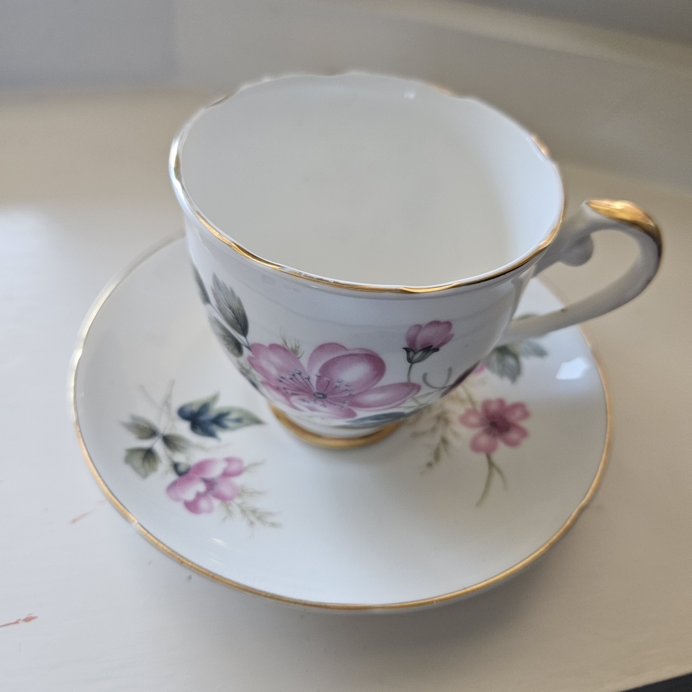 Floral Porcelain Tea Cup and Saucer Set